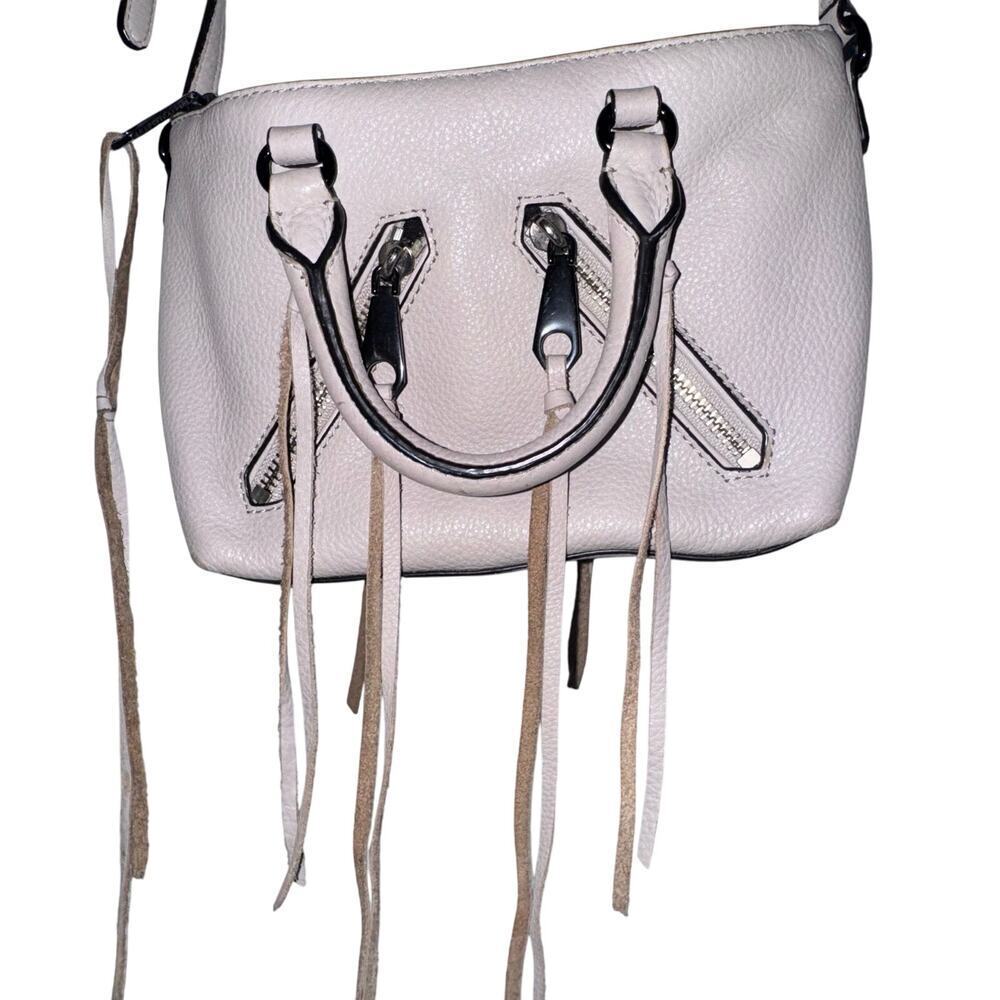 Rebecca Minkoff Mini MAC Leather Crossbody Fringe Bag zip closure western chic - Picture 4 of 9